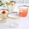 25 Clear 9 oz Glittered Plastic Cups Gold Rim Party Events Decorations Supplies